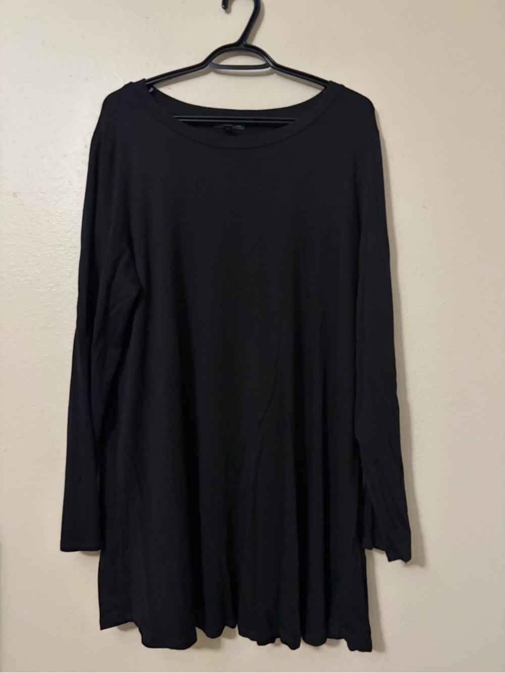 Eileen Fisher Black Long-Sleeve Swing Tunic